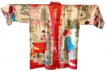 U1053 Short Kimono,Red GG